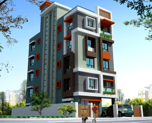 3D view of BE-100 Vishwakarma Properties Portfolio - joint venture developer in newtown